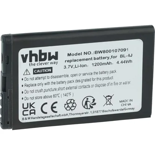 vhbw Akku kompatibel mit Doro Primo 305 Handy Smartphone Telefon (1200 mAh, 3,7 V, Li-Ion)