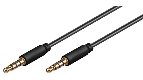 Kabel łączący audio AUX, 3,5 mm stereo 4-pinowy, cienki, CU - Długość kabla 1.5