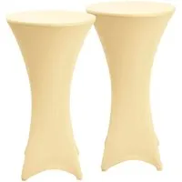 Beautissu Stella Stehtischhusse Ø 80cm Creme 2tlg in beige von Beautissu