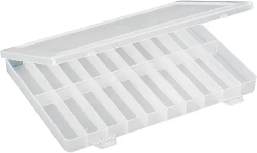 TRU Components Sortimentskasten 250 x 180 x 24mm mit 20 Fächern - Praktischer Sortimentskasten zur individuellen Aufbewahrung. Mit fester Unterteilung und einem stabilen Scharnierdeckel für sicheren Inhalt.