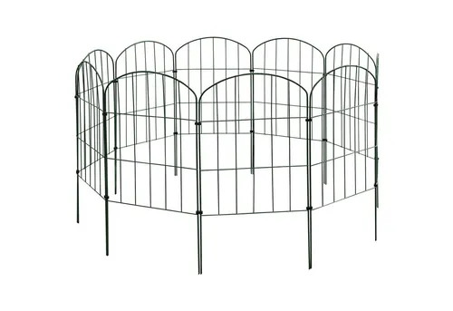 V2Aox Gartenzaun Steckzaun 10 Elemente 43 cm Grün - Gestalten Sie Ihren Garten flexibel mit diesem Steckzaun aus 10 Elementen. Einfach aufzubauen und ideal für kreative Formen. Der langlebige pulverbeschichtete Stahldraht sorgt für Stabilität und ansprechendes Design.