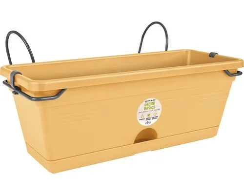 Blumenkasten-Set elho Green Basics Kunststoff 30x19x16 cm terracotta inkl. Halte