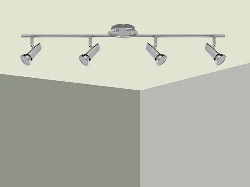 TRANGO LED Deckenspots 4-flammig ARIEL - Moderne 4-flammige Deckenleuchte in Chrom-Optik mit dreh- und schwenkbaren Spots für individuelle Ausleuchtung, ideal für jedes Wohnambiente.