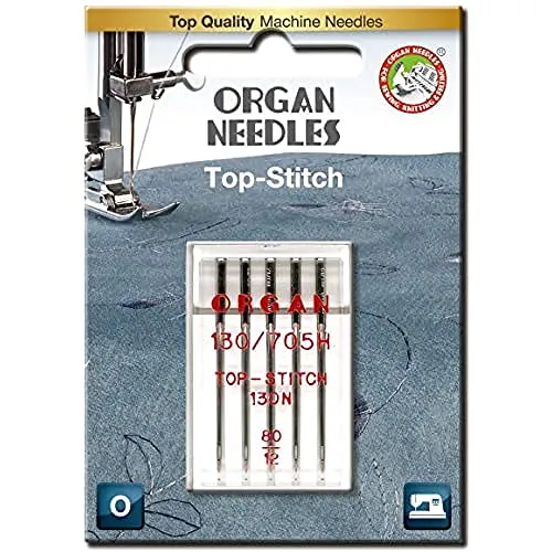 Organ Needles 5600080BL Maschinennadeln, Silber, 80/12 Größe, 5
