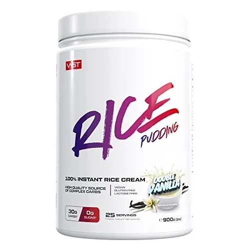 VAST Instant Rice Pudding – Double Vanilla – 900g – Komplexe Kohlenhydrate – Perfekt als Pre- und Postworkout – Zuckerfrei, Fettfrei, Glutenfrei, Laktrosefrei