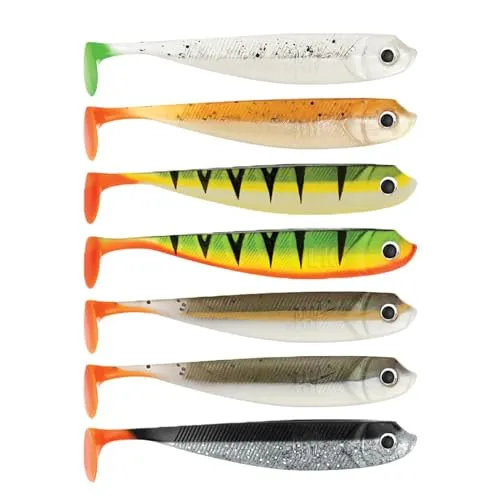 Lieblingsköder Gummifische 10cm - 7 Gummishads, Farbe Lieblingsköder:Firetail Edition