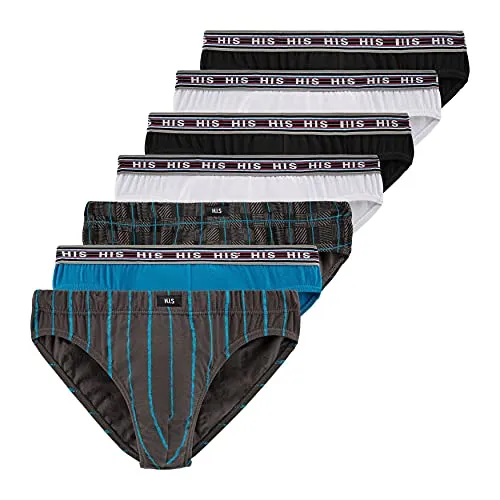 H.I.S Herren Slips 7er Pack - Blau Sortiert (L(6)) - Herren-Slips, 7er Pack in verschiedenen Blautönen, besonders bequem und ideal für den täglichen Gebrauch.