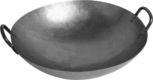 Wok PFANNE 40 cm 2 Henkel Durchmesser runder Boden (Gas) Gastronomie, AAF Nommel®