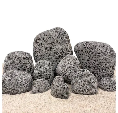 Aquaone Aquarium Aquarium Natursteine Black Lava Pebbles Steine 500g Mix Gr.XS-S