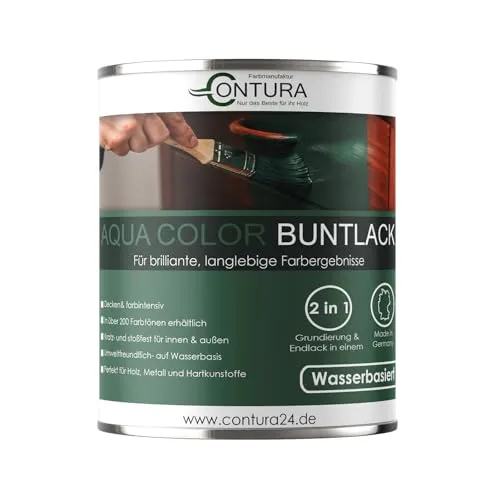 Buntlack Lackfarbe 750ml Lack Außen Innen Holz 2in1 Metall Farbe Holzlack Möbellack (RAL 5012 Lichtblau)