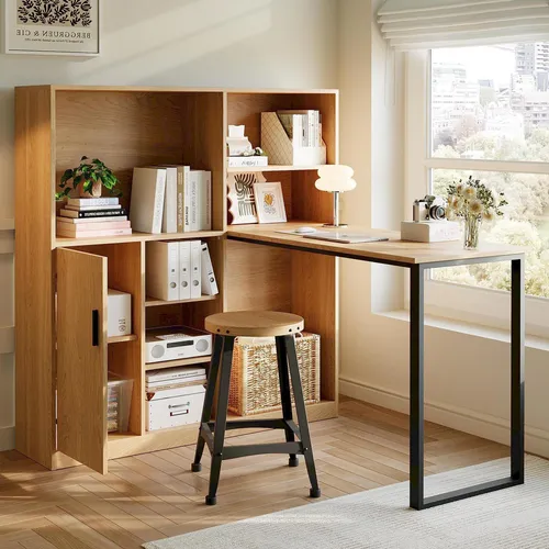 STILVORA Multifunktionaler Schreibtisch mit Stauraum in blau von STILVORA