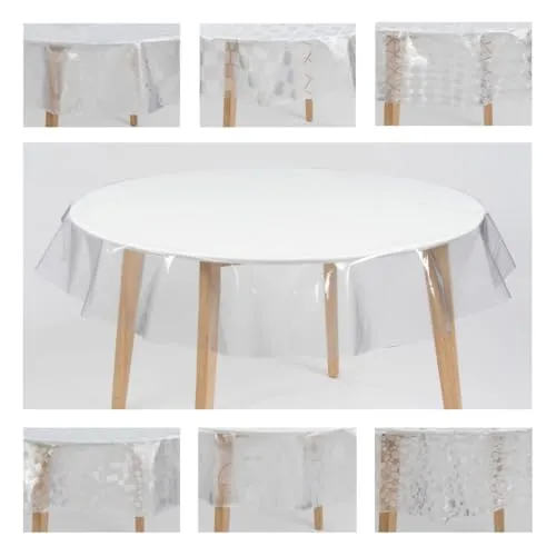 laro Ø 140 cm Premium Line Transparente Tischdecke rund - PVC Kunststoff - Wasserdicht & abwischbar, Muster:Transparent Klar Schutzfolie, Größe: Rund 140cm