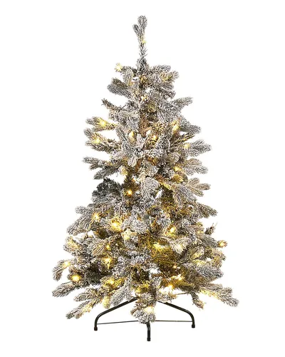 BELIANI Weihnachtsbaum 120 cm Schneebedeckt mit LED-Beleuchtung