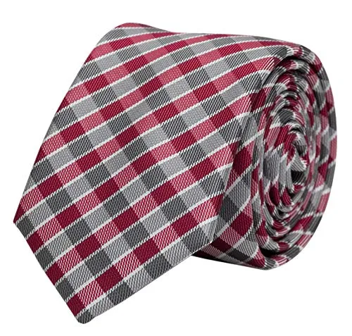 Fabio Farini - Elegante Herren Krawatte kariert - 8cm Breite in verschiedenen Farben - Schlips mit Karomuster Mehrfarbig Grau Rot Weiß