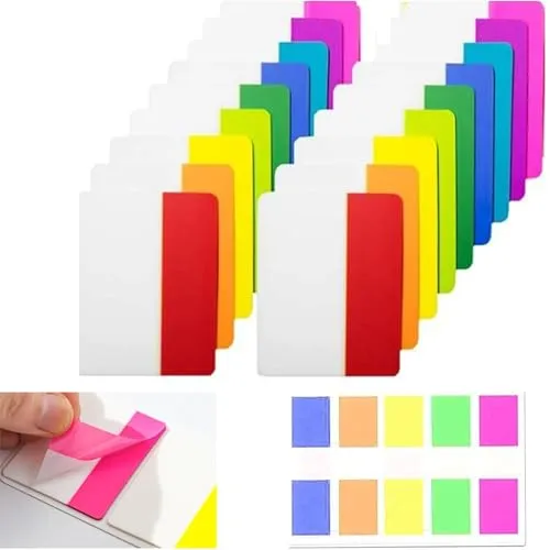 Stück Selbstklebende Tabs Haftnotizen 20 Sets 10 Farben Beschreibbare und Repositionierbare Datei Tabs Flags, für Page Marker oder Buchmarkierungen 400