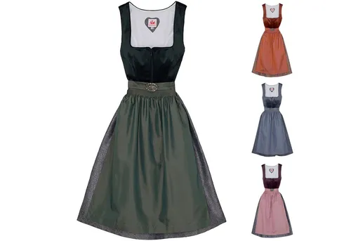 Spieth & Wensky Dirndl Elli-Dirndl Elli 2-teiliges Midi-Dirndl Kleid Dirndl Trachtenkleid