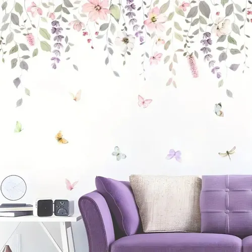 Stück BRUP Moderne Blumen & Schmetterling Wandaufkleber - Selbstklebend 2