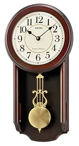 Seiko Wanduhr mit Pendel QXH63B NEU - Vintage/Retro Wanduhren aus Holz mit präzisem Quarz-Uhrwerk und elegantem Pendel, ideal für stilvolle Wohnräume.