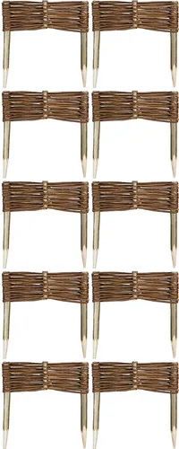 MC.Sammler Weide Beeteinfassung 10 x 30 cm - Rasenkanten aus 100% Naturweide, witterungsbeständig und langlebig. Ideal zur kreativen Begrenzung von Beeten und Wegen, einfach zu montieren mit Buchepflöcken.