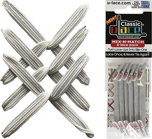 U-Laces Schnürsenkel Classic Mix N Match 6 Stück in silber von U-Laces