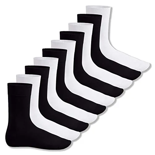 Footstar EVERYDAY! 10 PAAR Damen Herren Socken - Schwarz-Weiss 35-38