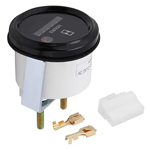 Leopacat Drehzahlmesser Motorsäge, Quarz-Stundenzähler, 12–36 V DC AC, 6-stellig, Präziser Runder Quarz-Stundenzähler, Mechanischer Timer, Messgerät, Tester, Wasserdicht, Ersatz Für Boot, Auto