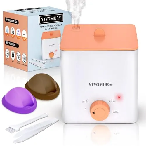 Menstruationsscheibe mit Sterilisator – Menstruationstassen-Sterilisator-Dampfgarer, wiederverwendbare Menstruationsscheibe, Menstruationstassen-Set (Sterilisator + Scheibe)