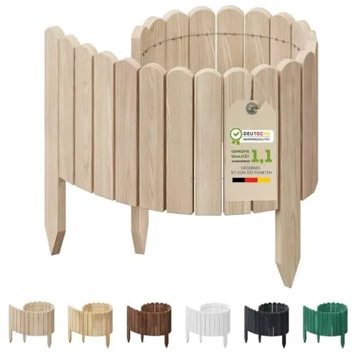 Floranica Rollborder Flexibler Holzzaun 100 x 30 cm von Floranica