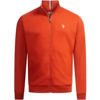 U.S. Polo Assn. Herren Sweatjacke mit Stehkragen und Reißverschluss - Rust Beige, Gr. L - Bequeme Herren Sweatjacke aus 60% Baumwolle, ideal für kühle Tage. Mit Stehkragen und praktischen Eingrifftaschen für lässigen Style und hohen Tragekomfort. Vielseitig kombinierbar für jeden Anlass.