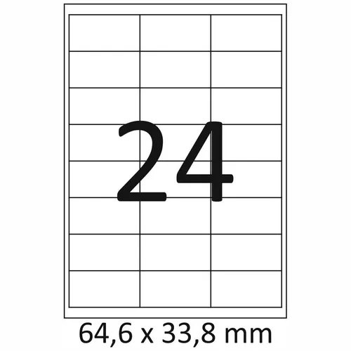 Etiketten A4 64,6 x 33,8mm 100 Blatt = 2400 Stück