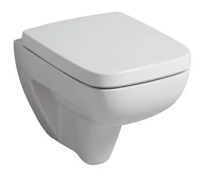 Geberit Renova Compact Wand-WC, Tiefspüler 203245000 - Wandhängendes Tiefspül-WC in elegantem Weiß, ideal für platzsparende Badezimmerlösungen mit hygienischem Spülrand.