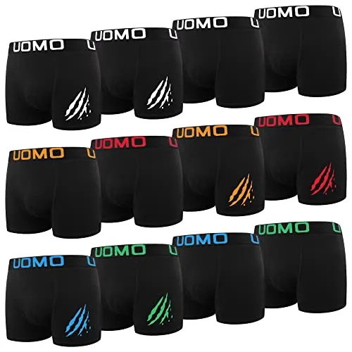 L&K Boxershorts 1119 (12er-Pack) - Herrenunterhosen aus 95% Baumwolle, weich und bequem, in klassischem Schwarz, ideal für den täglichen Tragekomfort und erhältlich in Größe 5XL.