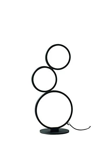 lightling LED Tischleuchte Sina schwarz matt Metall, stufenlos dimmbar über Schnurschalter, 17W, Höhe 45 cm, Breite: 20.7 cm, Tiefe: 15 cm