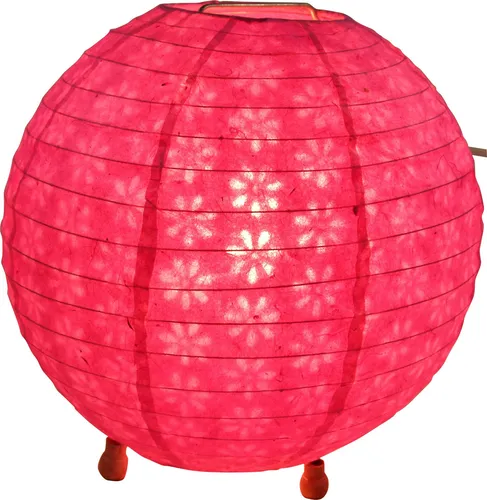 Coronada round Reispapier Tischlampe - Ø 35 cm pink - 35*35*35*35 cm