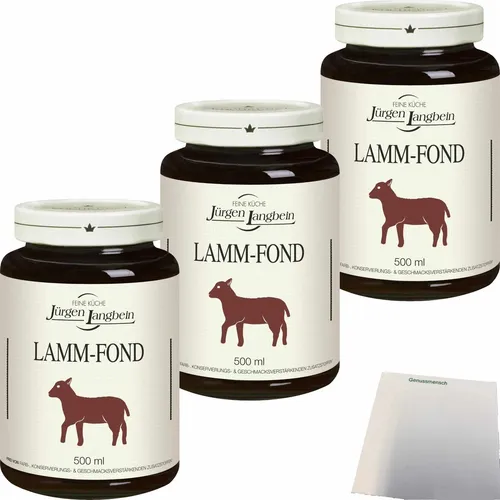 Jürgen Langbein Lamm Fond 3er Pack 3x500ml Glas usy Block