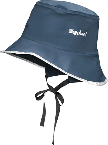 Playshoes Südwester Fleece-Futter Unisex Kinder Regenhut, Marine Fleece, 48-52