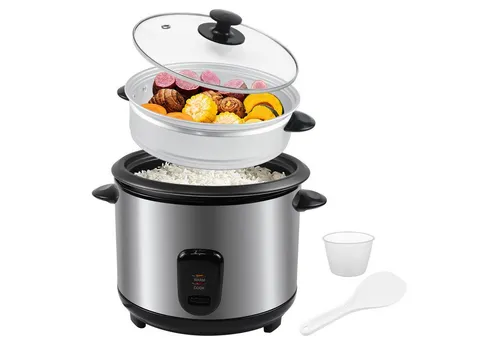 OZAVO Reiskocher 1.8L/2.2L mit Dampfgarer in schwarz von OZAVO
