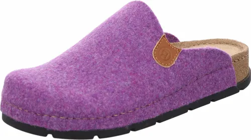 Rohde Damen Pantoffel D.Soave 6010 - Violett, Größe 41 EU - Bequeme Hausschuhe aus Softfilz mit gepolsterter Ledersohle für optimalen Komfort und rutschsicheren Auftritt.