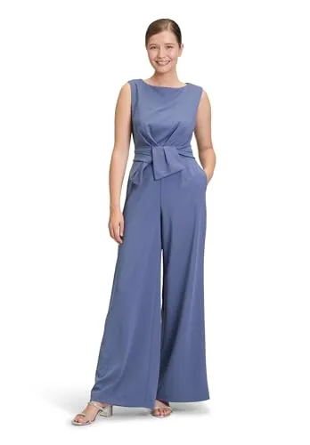 Vera Mont Jumpsuit mit Knotendetail in Rauchblau, Größe 46 - Eleganter Jumpsuit mit Knotendetail, ideal für vielseitige Anlässe. Der Material-Mix mit Stretch-Anteil sorgt für hohen Tragekomfort und Bewegungsfreiheit.