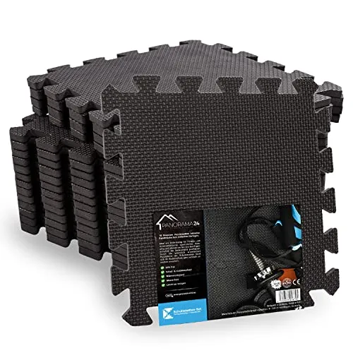 Schutzmatten Set Puzzlematte Bodenschutz Matte - 108 Puzzle Bodenschutzmatten Unterlegmatte | Fitnessmatte Turnmatte Sportmatte Trainingsmatte Boden Schutz Sport Fitnessraum Keller Garage Fitness Pool