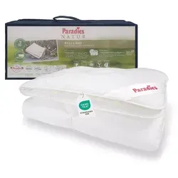 Paradies Sommer Bettdecke Bella Bio 135x200 - Leichte Sommerdecke mit besonders weichem Gewebe aus Paradies Greentex® Baumwolle. Ideal für warme Nächte, allergieneutral und pflegeleicht bei 60°C. Made in Germany – für ein angenehmes Schlafklima.