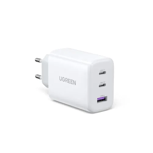 UGREEN 65W USB C Ladegerät – 3-Port PPS Schnellladegerät für MacBook & iPhone - Handy-Ladegeräte mit 65W High-Speed Aufladung: Ideal für MacBook Pro/Air, iPhone & mehr. Lädt 3 Geräte gleichzeitig blitzschnell und sorgt für sicheres Aufladen unterwegs.