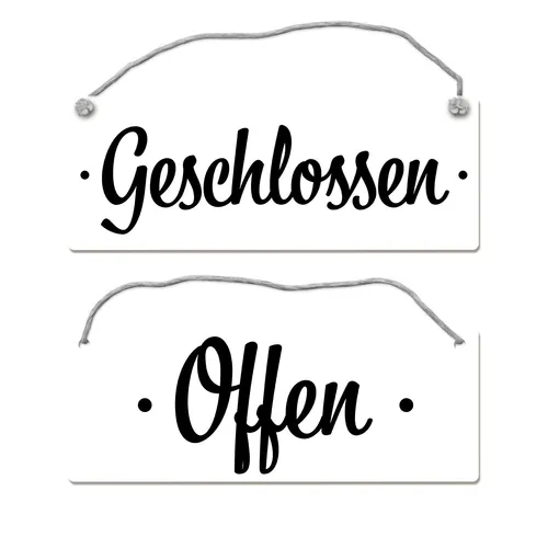 Türe ist offen bzw. geschlossen Wendeschild mit Kordel Schild Türschild Geöffnet