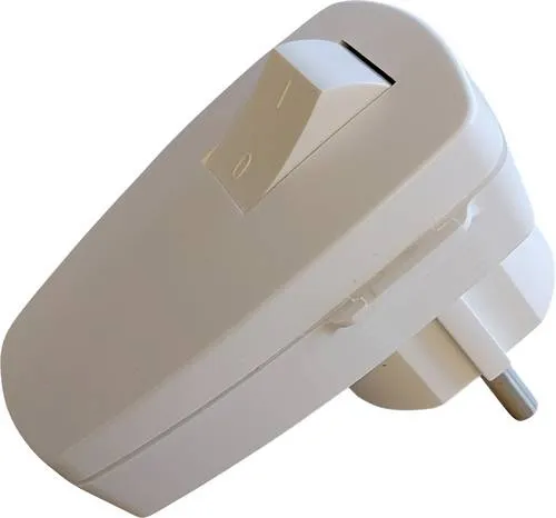 N & L 10231 Schutzkontakt-Winkelstecker Kunststoff mit Schalter 230V Weiß