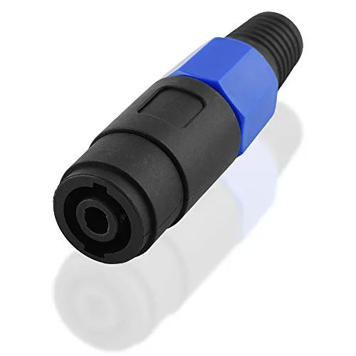 BestPlug 4 polige Stereo Audio PA Speakon Kupplung Buchse weiblich Lötversion, Schwarz Blau