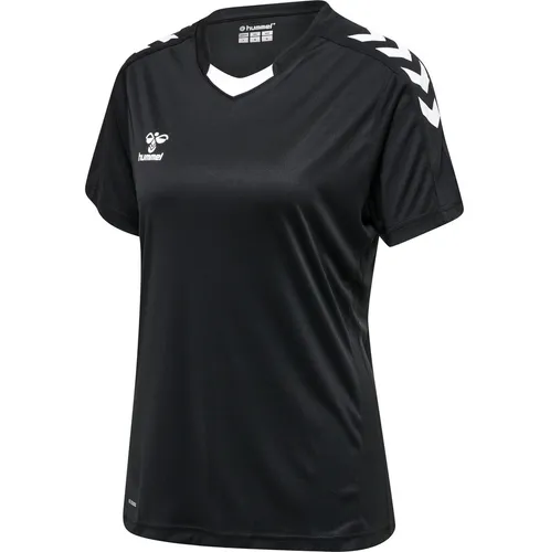 hummel Sport-Shirt hmlCORE XK Poly Jersey (robuster Doppelstrick) Kurzarm schwarz Damen