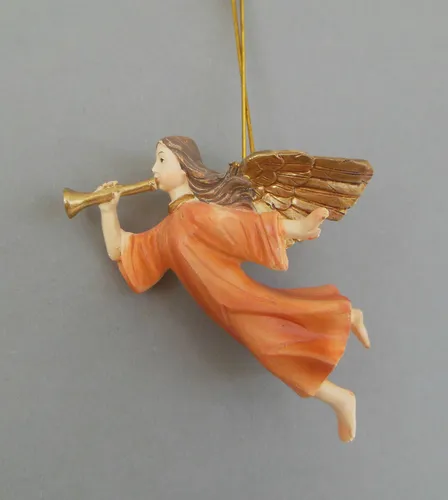 Verkündigungsengel Engel mit Posaune zum Hängen für Krippenfiguren Größe 10 cm