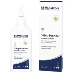 Dermasence Vitop Psoricur Kopfhaut-liquid - Arzneimittel zur Intensivpflege bei trockener, juckender Kopfhaut. Beruhigt und spendet Feuchtigkeit ohne zu fetten, ideal bei Psoriasis-Symptomen.