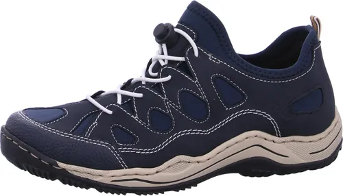 Rieker Damen Low-Top Sneaker L0551 - Damen-Sneaker mit losem Einlegesohle für individuellen Komfort, ideal für Freizeit und Alltag, in modischem Blau und flachem Design.