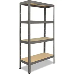 shelfplaza PRO 180x75x30 cm Schwerlastregal in grau mit 4 Böden und 200 kg Traglast pro Boden